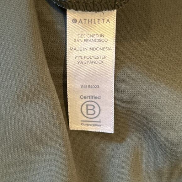 ATHLETA Metropolis Jogger Pants Primatwill Olive Satin Piping Pockets NWOT sz 14 - Picture 11 of 11